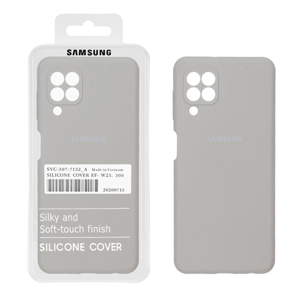 قاب سیلیکونی پاک کنی اورجینال درجه یک Samsung Galaxy A22 4G / M22 / M32 4G / F22 - طوسی (پک دار)