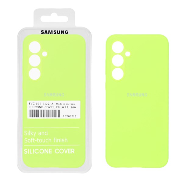 قاب سیلیکونی پاک کنی اورجینال درجه یک Samsung Galaxy A55 - سبز فسفری (پک دار)