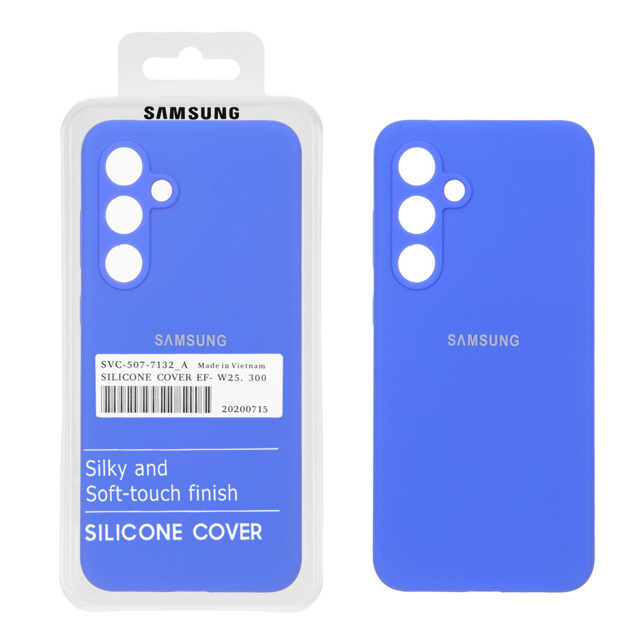 قاب سیلیکونی پاک کنی اورجینال درجه یک Samsung Galaxy S24 FE - آبی کاربنی (پک دار)