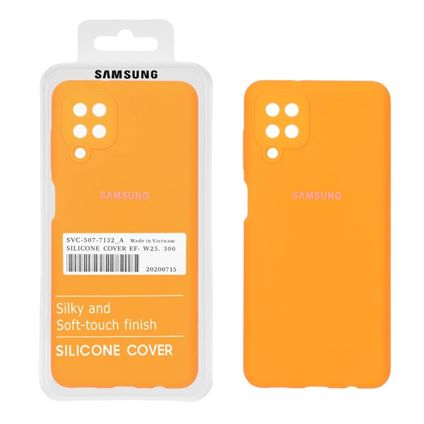 قاب سیلیکونی پاک کنی اورجینال درجه یک Samsung Galaxy A12 / M12 / F12 - نارنجی فانتزی (پک دار)