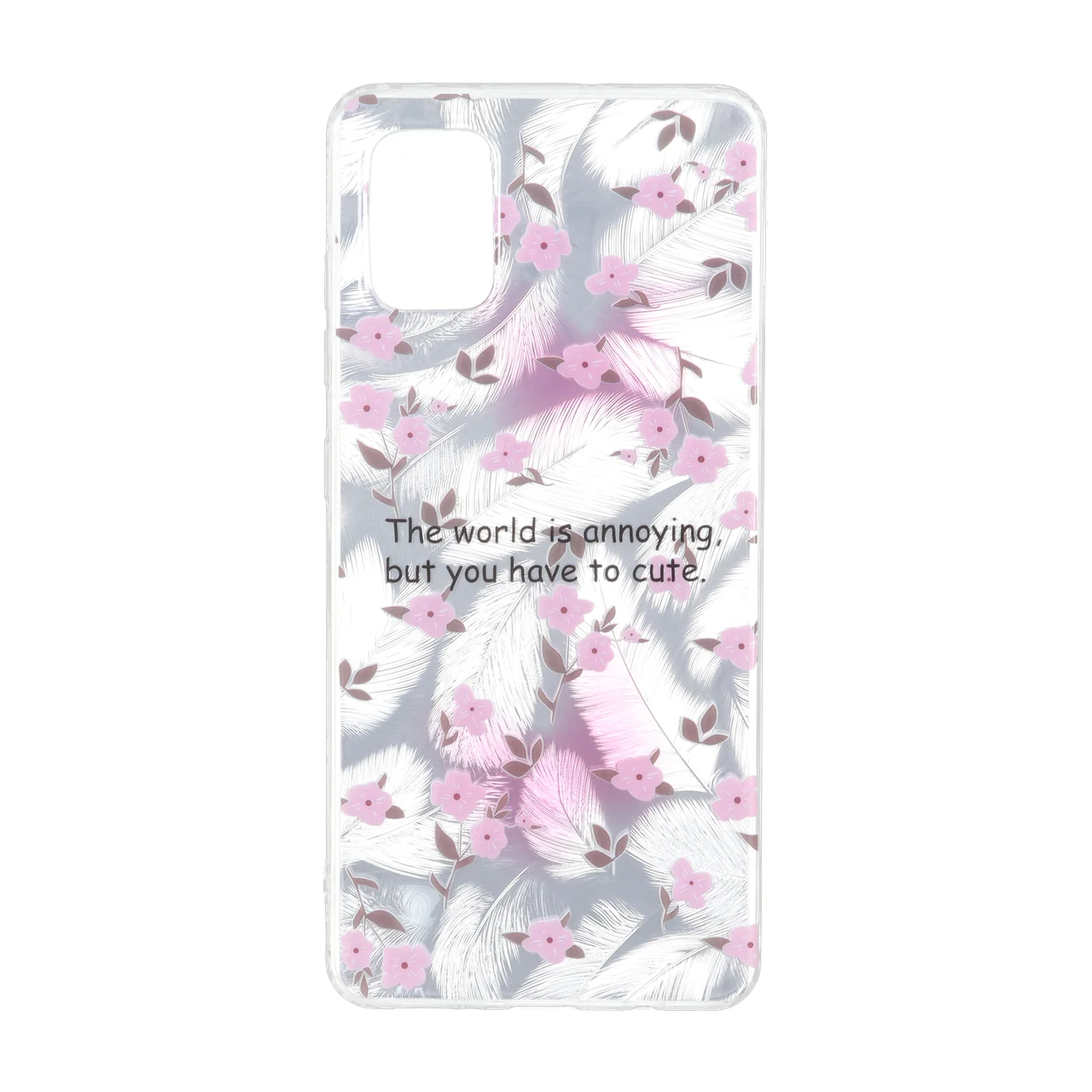 قاب اطلسی دور ژله ای طرح پر Samsung Galaxy A51 / M40s - کد 283