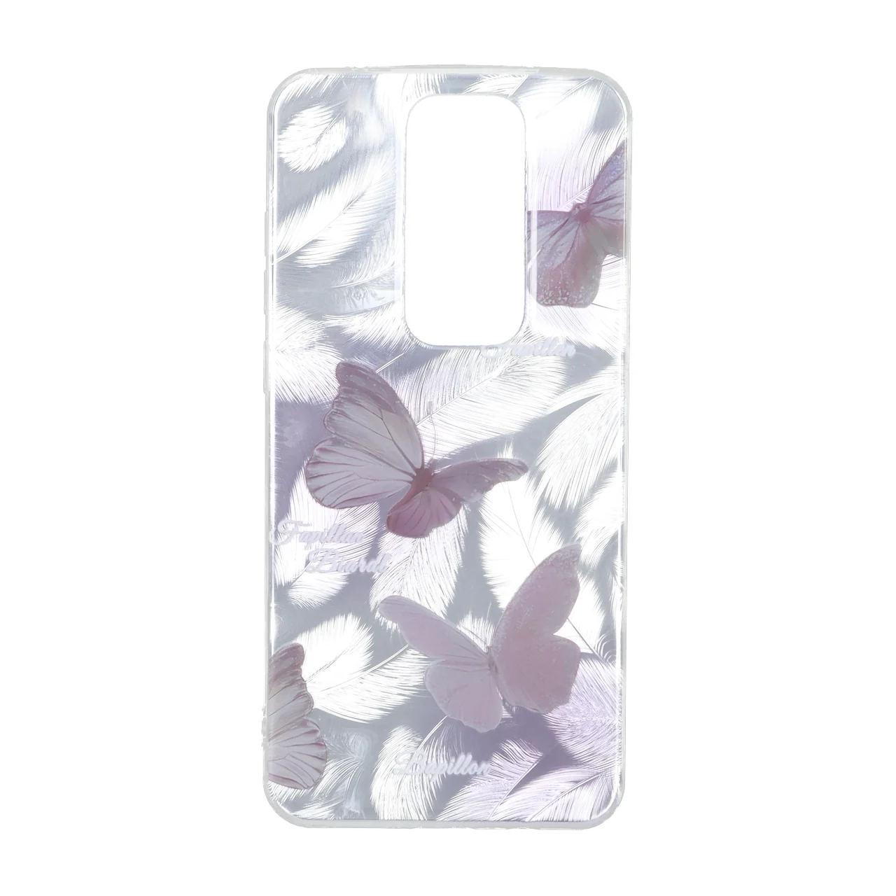 قاب اطلسی دور ژله ای طرح پر Xiaomi Redmi Note 8 Pro - کد 351