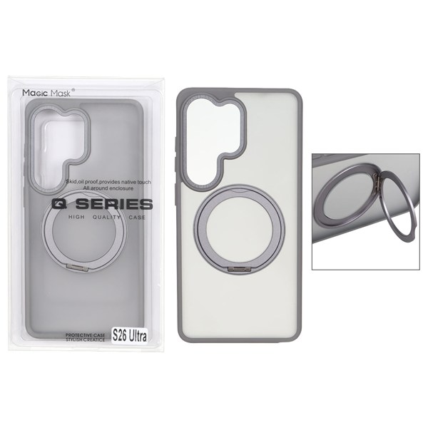 قاب اورجینال Magic Mask استند چرخشی Magsafe مدل Samsung Galaxy S26 Ultra - خاکستری (پک دار)