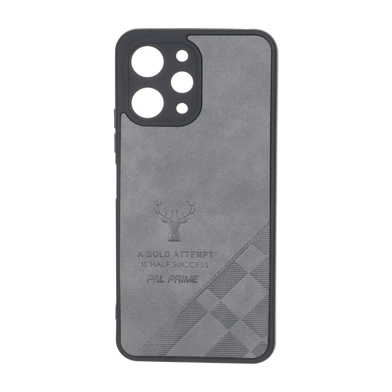 قاب طرح چرم گوزنی Pal Prime مدل Xiaomi Redmi 12 / Poco M6 Pro 5G - خاکستری
