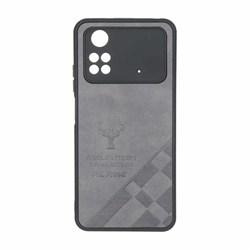 قاب طرح چرم گوزنی Pal Prime مدل Xiaomi Poco M4 Pro 4G - خاکستری