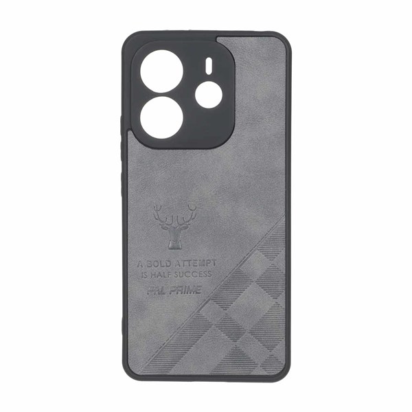 قاب طرح چرم گوزنی Pal Prime مدل Xiaomi Redmi Note 14 4G - خاکستری
