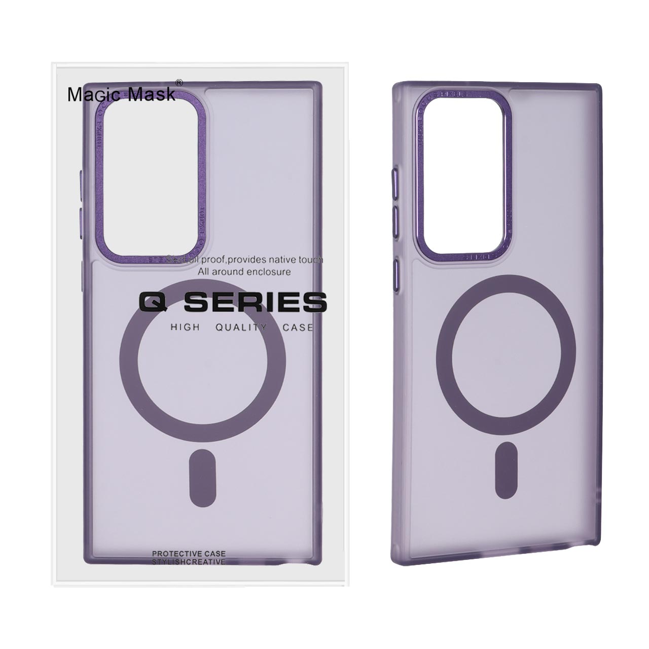 قاب Focus Pixels لنز آلومینیومی مات Magsafe مدل Samsung Galaxy S23 Ultra - بنفش (پک دار)