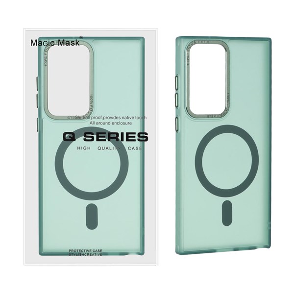 قاب Focus Pixels لنز آلومینیومی مات Magsafe مدل Samsung Galaxy S23 Ultra - سبز (پک دار)