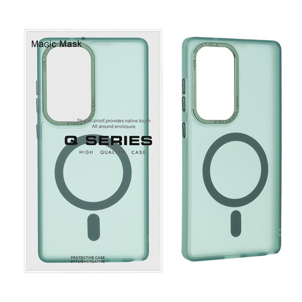 قاب Focus Pixels لنز آلومینیومی مات Magsafe مدل Samsung Galaxy S25 Ultra - سبز (پک دار)