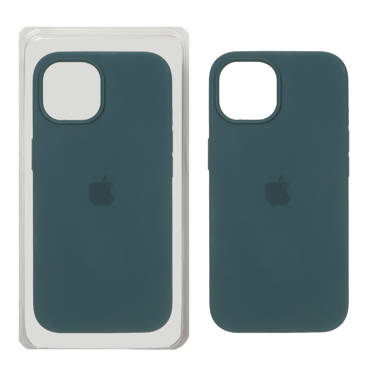 قاب سیلیکونی پاک کنی اورجینال Apple iPhone 15 - سبز تیره (پک اصلی)