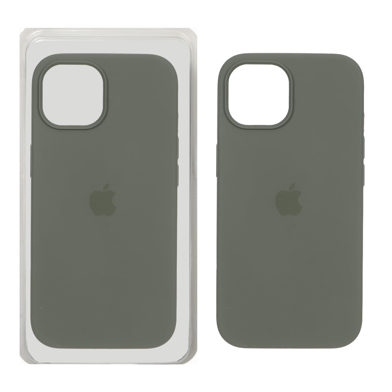 قاب سیلیکونی پاک کنی اورجینال Apple iPhone 15 - سبز زیتونی تیره (پک اصلی)