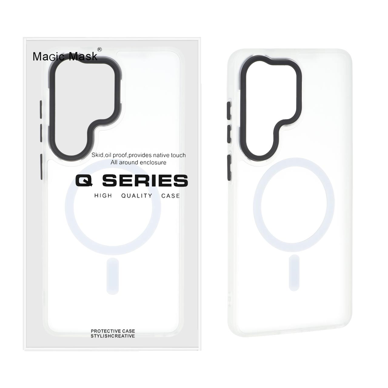 قاب اورجینال Magic Mask مات Magsafe بلک لنز Samsung Galaxy S26 Ultra - سفید (پک دار)