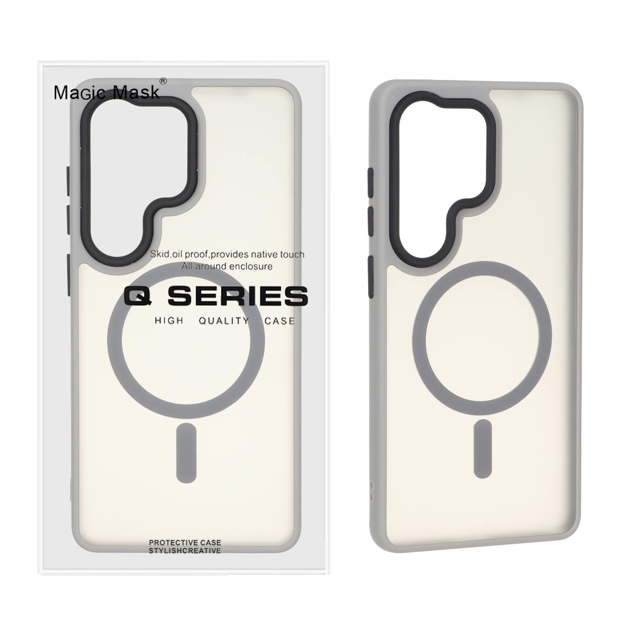 قاب اورجینال Magic Mask مات Magsafe بلک لنز Samsung Galaxy S26 Ultra - خاکستری (پک دار)
