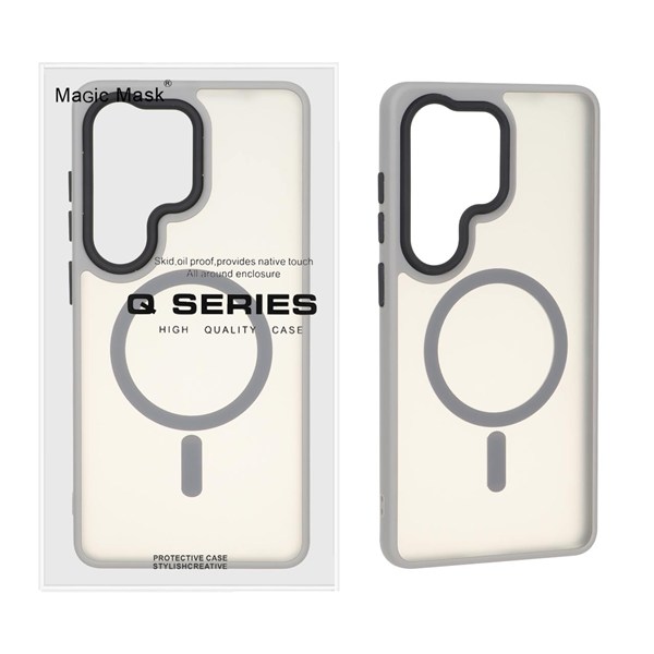 قاب اورجینال Magic Mask مات Magsafe بلک لنز Samsung Galaxy S26 Ultra - خاکستری (پک دار)