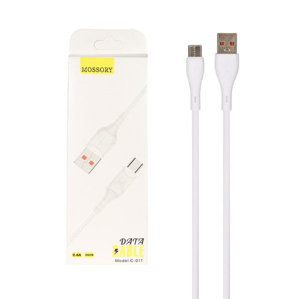 کابل شارژ فست MOSSORY Type-C مدل C-01T - سفید - YSP