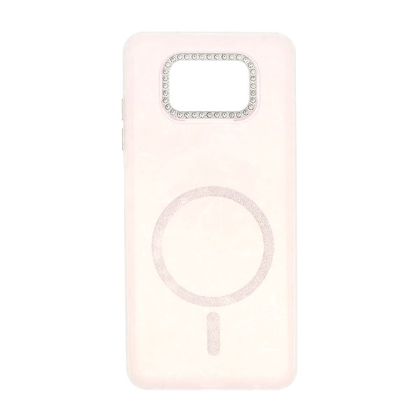 قاب ماربل طرح مگ سیف اکلیلی لنز نگین دار Xiaomi Poco X3 / Poco X3 Pro / Poco X3 NFC - صورتی - MPS