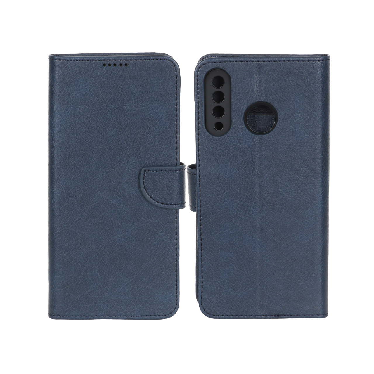 کیف چرمی موبایل مگنتی محافظ لنزدار KRF مدل Huawei P30 Lite - سرمه ای