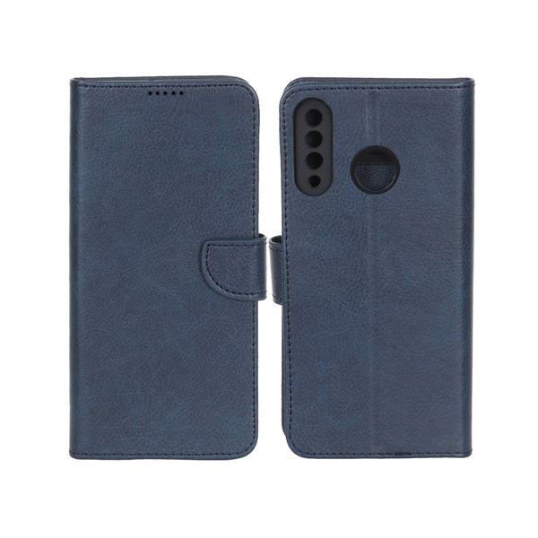کیف چرمی موبایل مگنتی محافظ لنزدار KRF مدل Huawei P30 Lite - سرمه ای