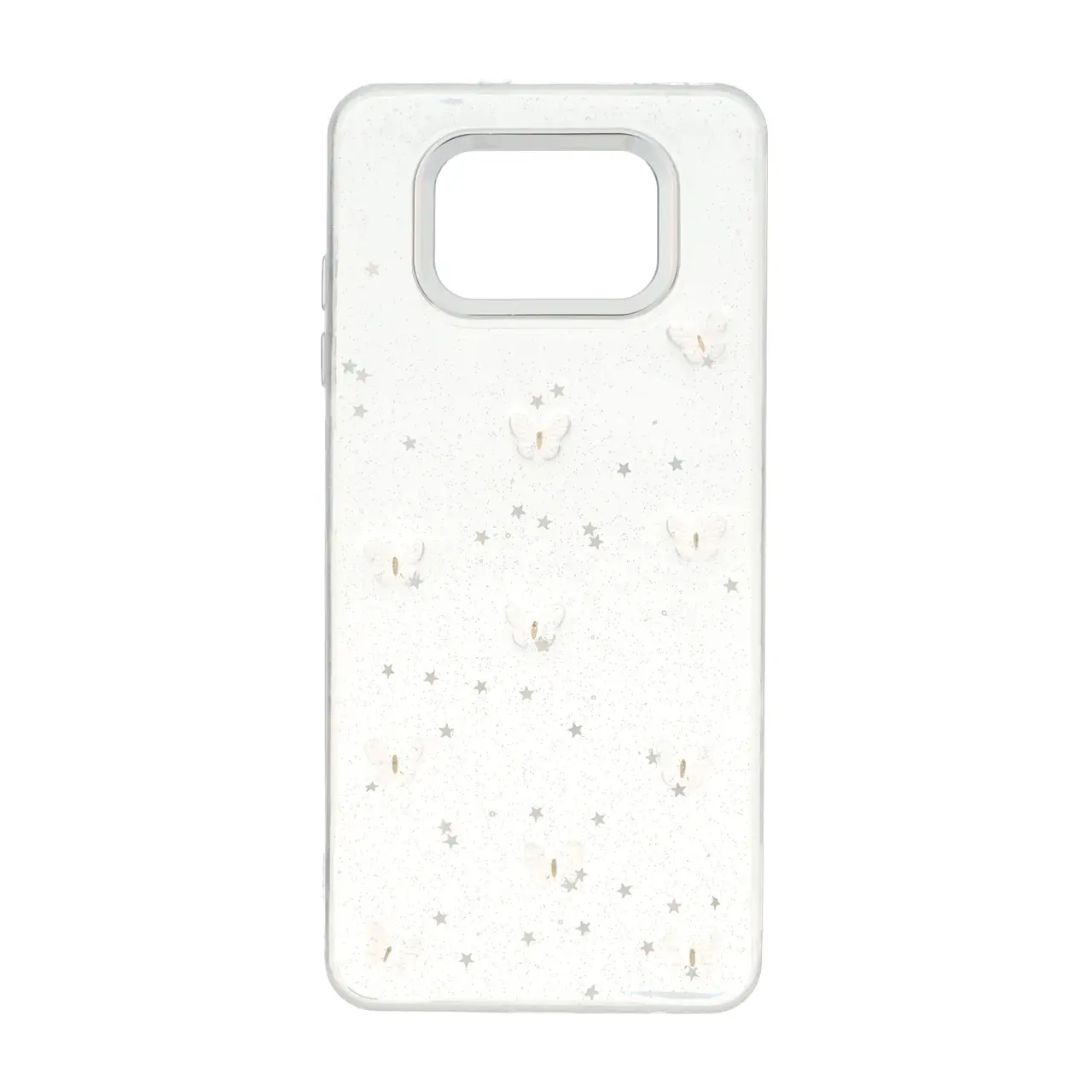 قاب رزینی اکلیلی طرح برجسته لنز سیلور Xiaomi Poco X3 / Poco X3 Pro / Poco X3 NFC - کد 108