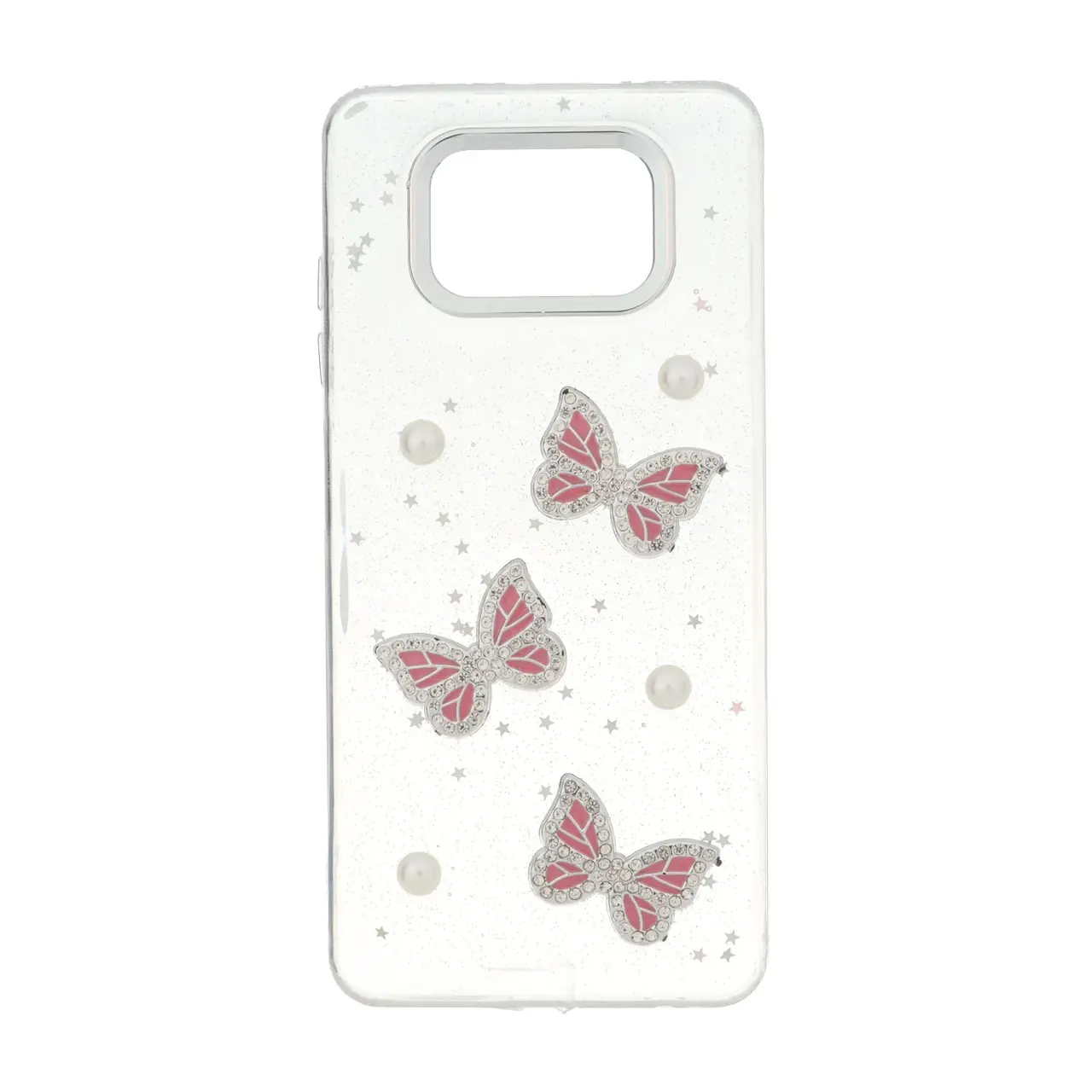 قاب رزینی اکلیلی طرح برجسته لنز سیلور Xiaomi Poco X3 / Poco X3 Pro / Poco X3 NFC - کد 109