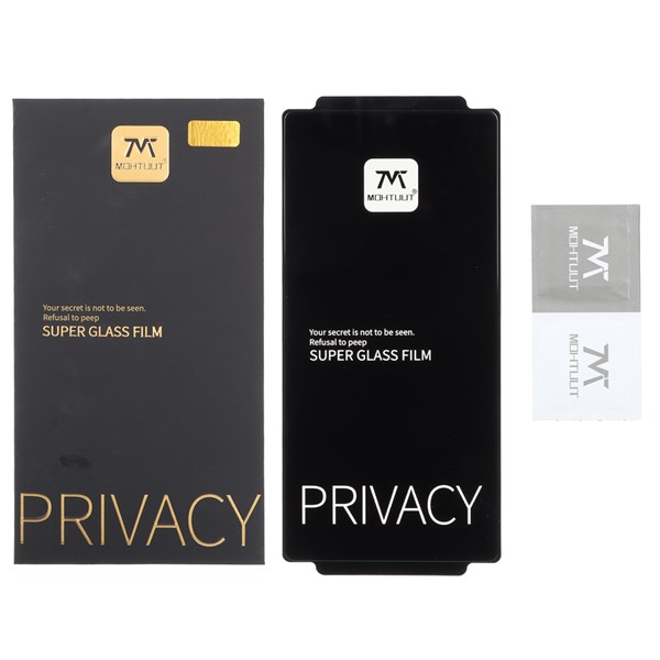 محافظ صفحه نمایش شیشه ای Full Cover Privacy Mohtuut مدل Samsung Galaxy S24 Ultra (پک دار)