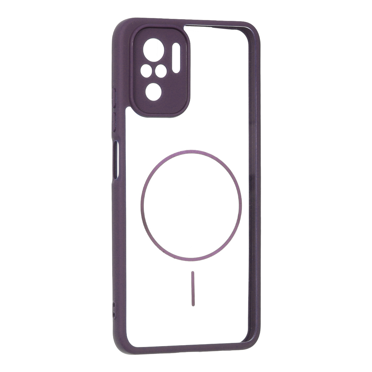 قاب پشت سخت شفاف محافظ لنزدار طرح مگ سیف دور رنگی Xiaomi Redmi Note 10 4G / Redmi Note 10S / Poco M5S - بنفش