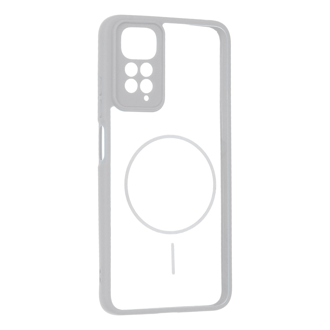 قاب پشت سخت شفاف محافظ لنزدار طرح مگ سیف دور رنگی Xiaomi Redmi Note 11 4G / Redmi Note 11S - طوسی