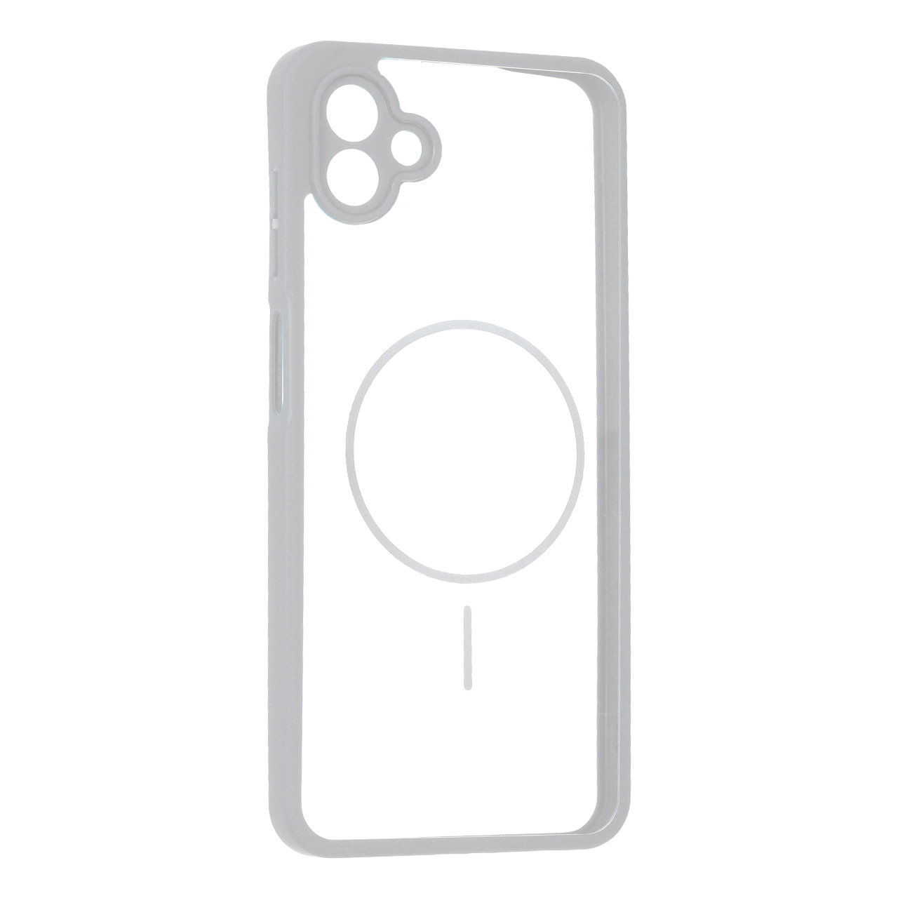 قاب پشت سخت شفاف محافظ لنزدار طرح مگ سیف دور رنگی Samsung Galaxy A04 / M13 5G - طوسی