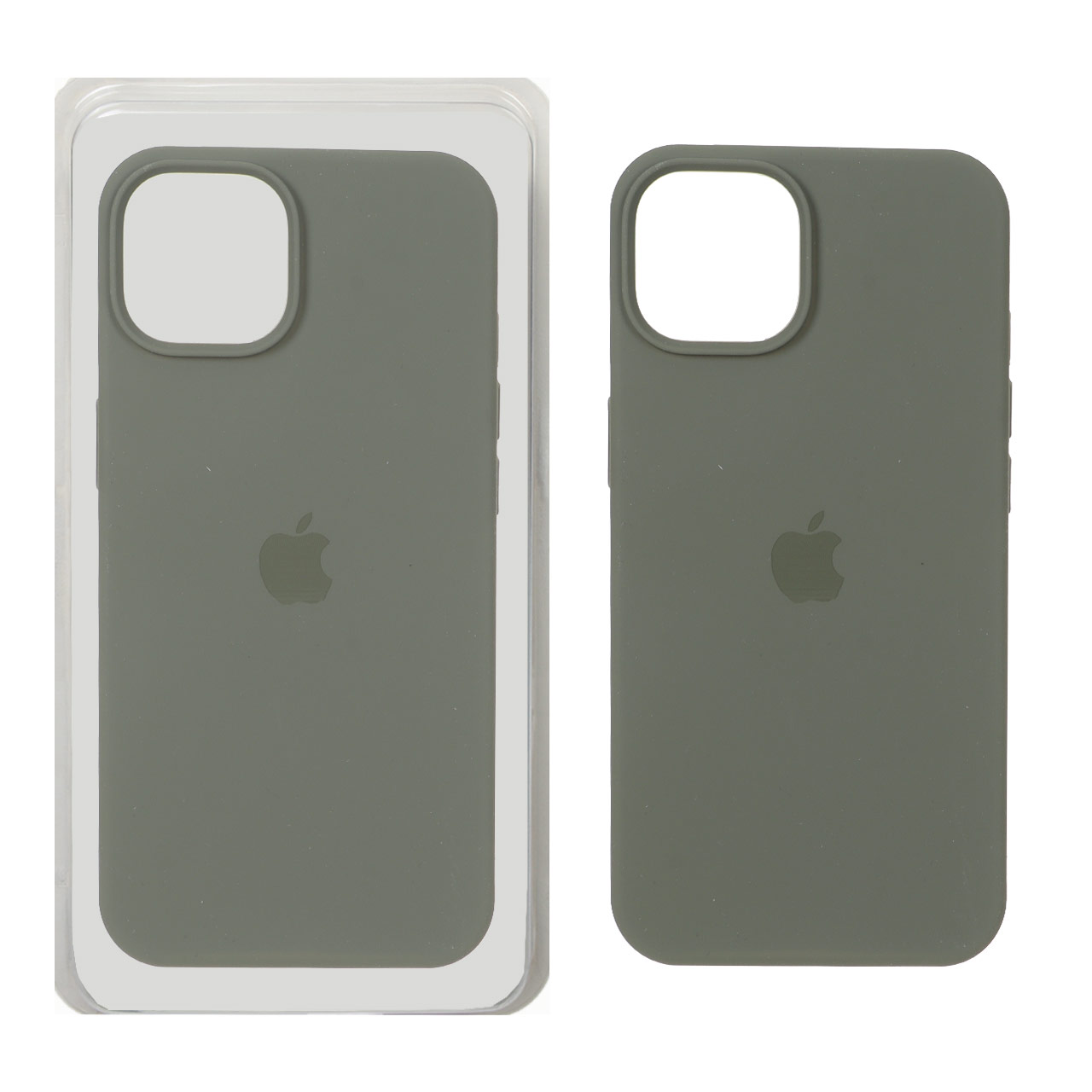 قاب سیلیکونی پاک کنی اورجینال Apple iPhone 13 / iPhone 14 - سبز زیتونی تیره (پک اصلی)