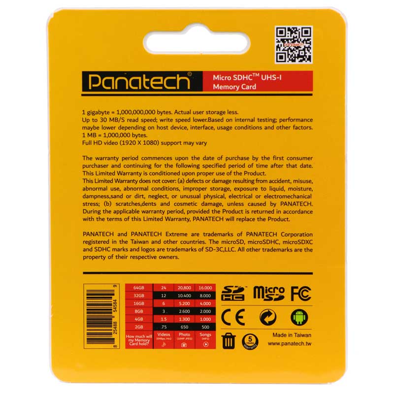 رم میکرو 8 گیگ پاناتک Panatech U1 30MB/s