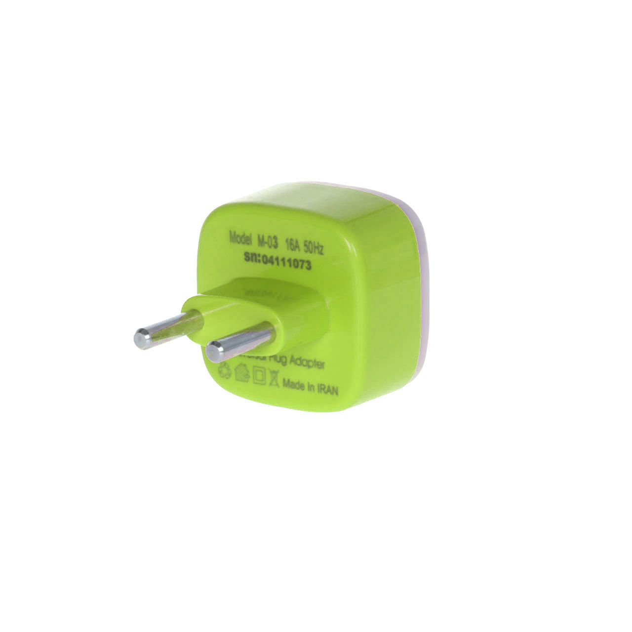 تبدیل برق 3 به 2 مدل M-03 - سبز فسفری - MMS - (RGB)
