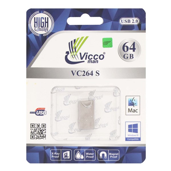 Vicco man VC264 S USB2.0 Flash Memory-64GB نقره ای