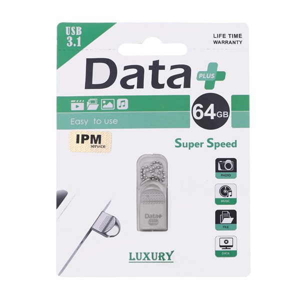 فلش مموری Data Plus USB3.1 مدل LUXURY ظرفیت 64GB - نقره ای (گارانتی مادام العمر IPM)