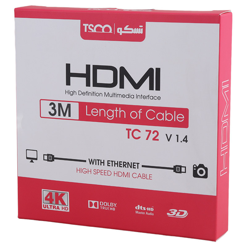 کابل HDMI 4K تسکو TC 72 طول 3 متر