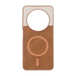 قاب Puloka دو تکه طرح چرم و کبریتی Magnet فلزی Xiaomi Redmi 14C / Redmi A4 / Poco C75 - قهوه ای