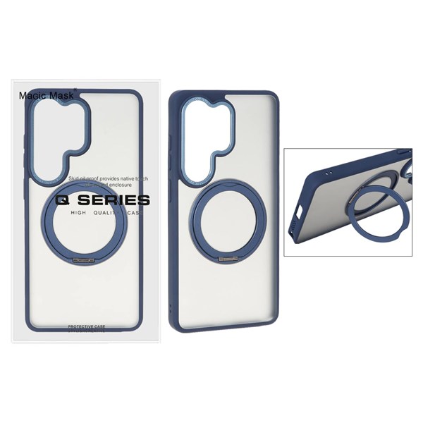 قاب اورجینال Magic Mask استند چرخشی Magsafe مدل Samsung Galaxy S26 Ultra - سرمه ای (پک دار)