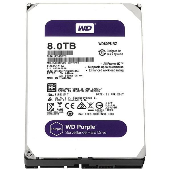 هارد اینترنال وسترن دیجیتال Western Digital Purple WD80PURZ 8TB