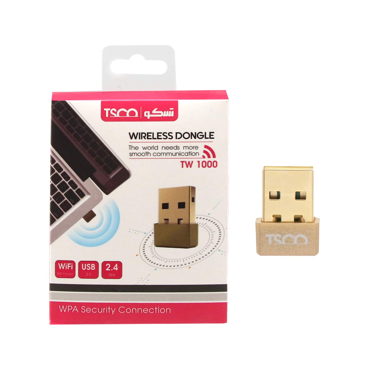 کارت شبکه USB (دانگل وای فای) TSCO مدل TW 1000 با سرعت 150Mbps