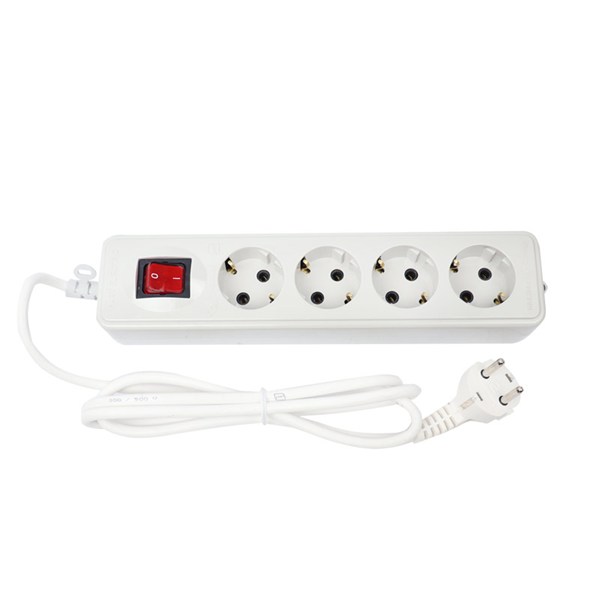 چند راهی 4 خانه ارت دار نیک پارت الکتریک PE293 با کابل 1٫8 متری