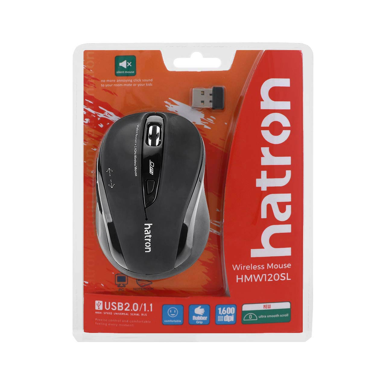 ماوس بی سیم Hatron مدل HMW120SL - مشکی
