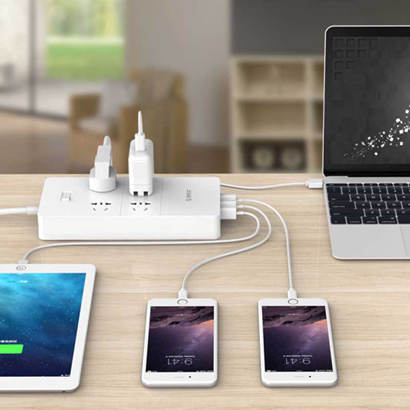 چند راهی 4 خانه اوریکو HPC-4A5U-V1 با کابل 1.5 متری + شارژر USB