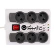 محافظ برق صوتی تصویری 6 خانه امگا P6000 با کابل 5 متری