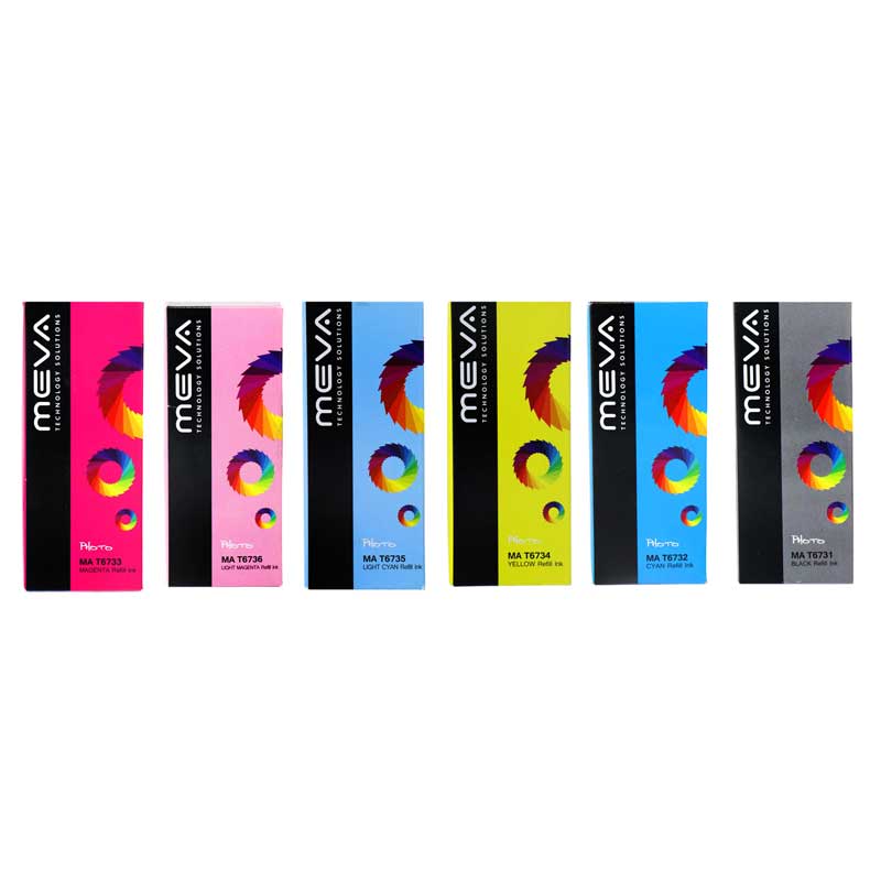 پک شش رنگ جوهر Meva 100ml کد 673