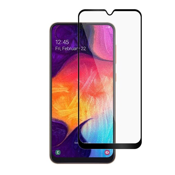 گلس تمام چسب Samsung A10s مشکی