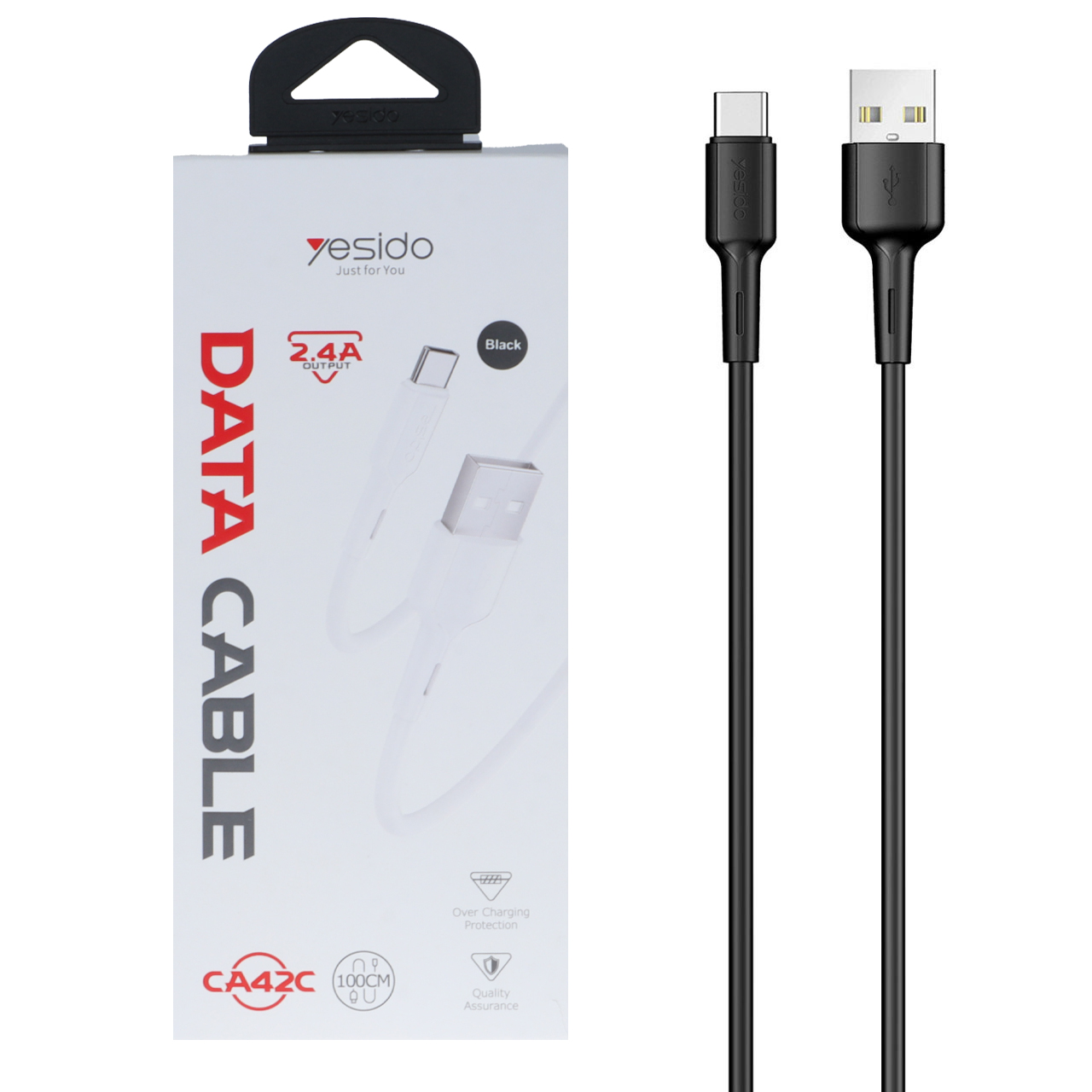 کابل شارژ فست Yesido Type-C مدل CA42C - مشکی (گارانتی12 ماه تعویض نیکان همراه)