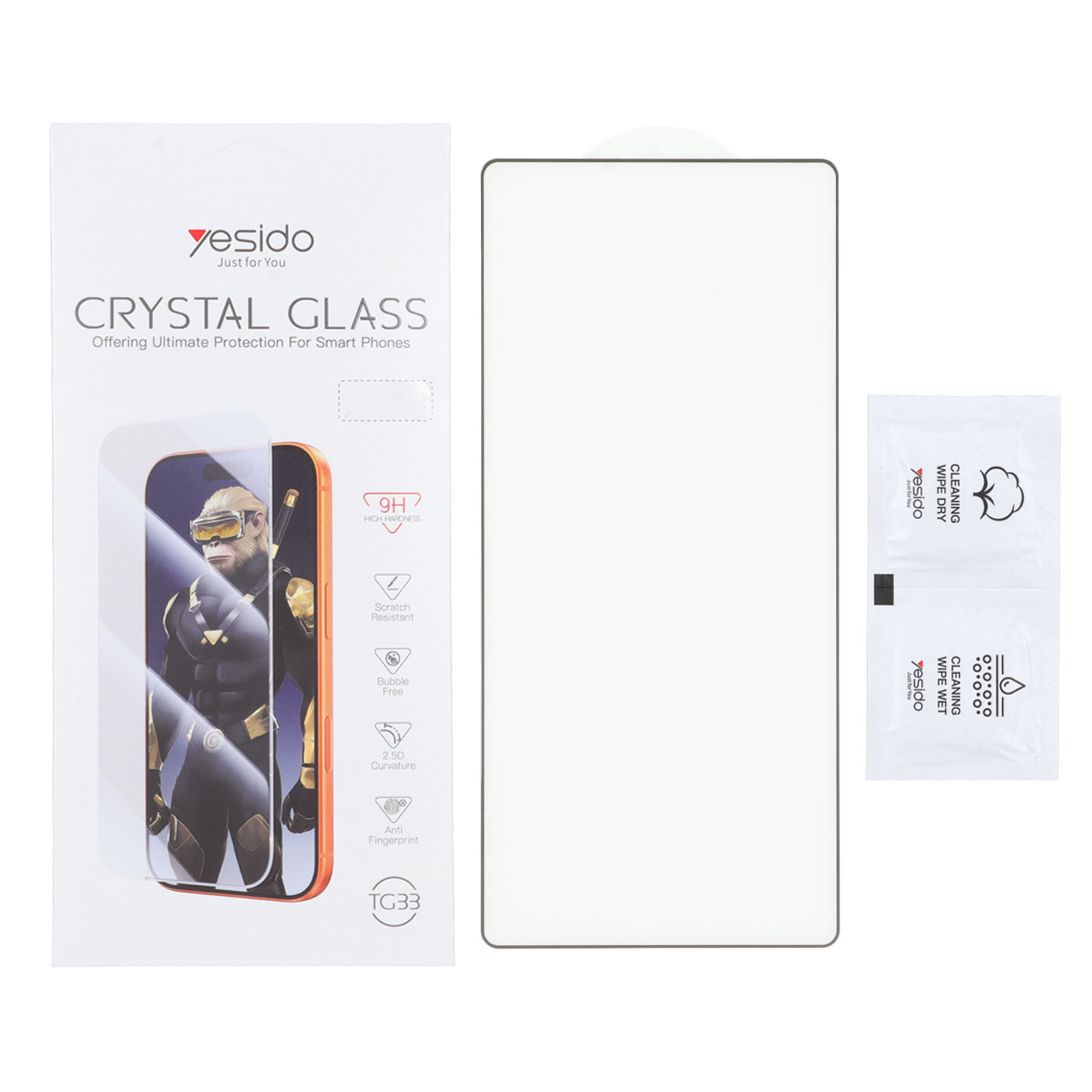 محافظ صفحه نمایش شیشه ای اورجینال Crystal Glass Yesido TG33 مدل Samsung Galaxy S25 Ultra (پک دار)