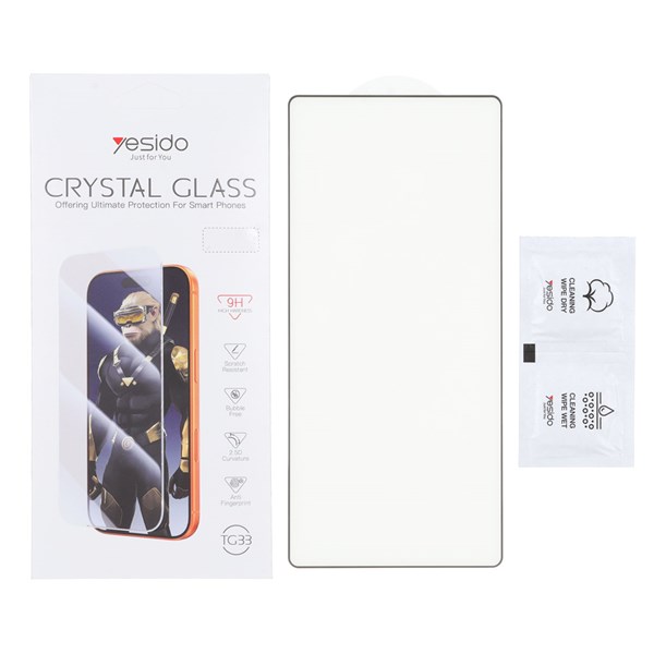 محافظ صفحه نمایش شیشه ای اورجینال Crystal Glass Yesido TG33 مدل Samsung Galaxy S25 Ultra (پک دار)