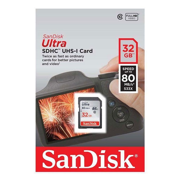رم اس دی 32 گیگ سن دیسک SanDisk Ultra U1 80MB/s