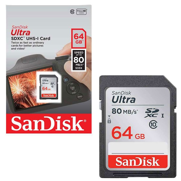 رم اس دی 64 گیگ سن دیسک SanDisk Ultra U1 80MB/s