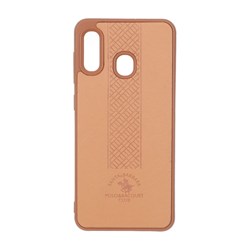 قاب طرح چرم Polo هاشور دار Samsung Galaxy A30 / A20 - عسلی